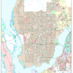 Cape Coral Florida Wall Map Premium Style By MarketMAPS