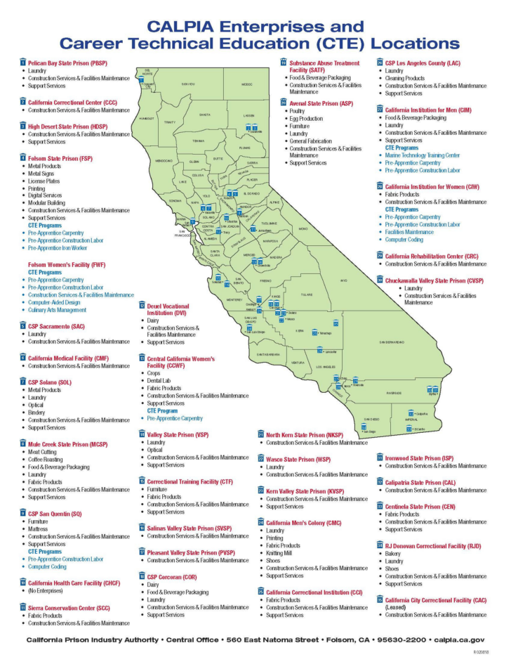 California Prisons Map