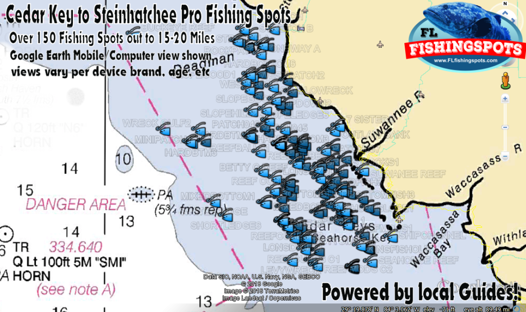 Cedar Key Steinhatchee Florida Fishing Spots Inshore Offshore GPS 