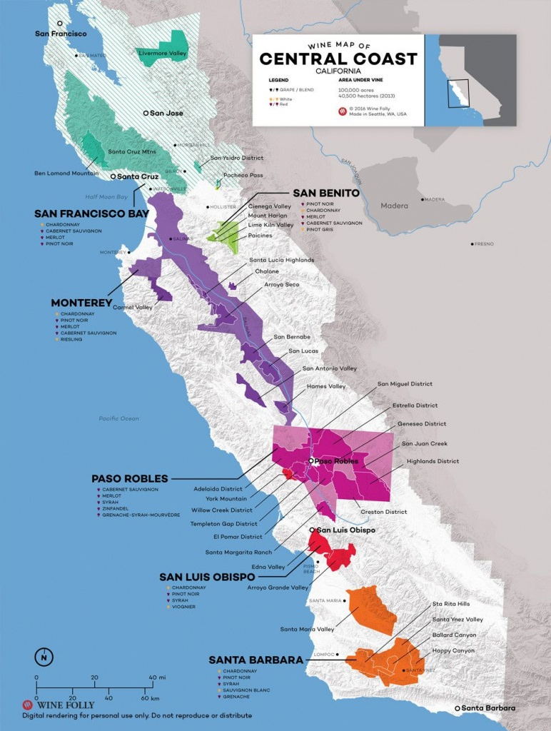 Central California Wineries Map Printable Maps