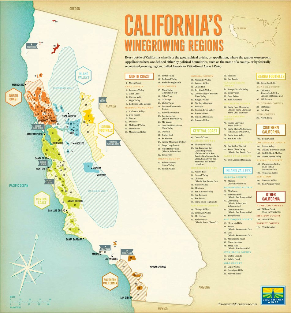 Central Coast Wine The Varieties And Regions Wine Folly Map Of 