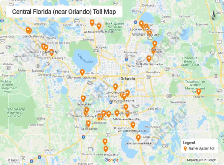 Orlando Toll Locations Map