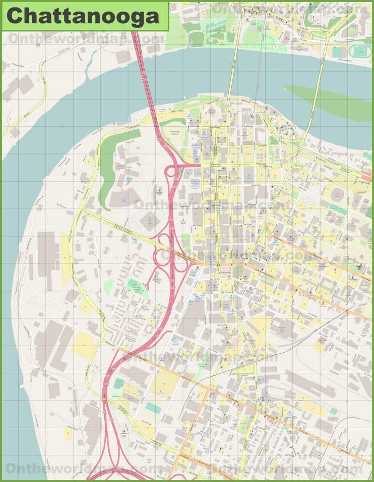 Chattanooga Downtown Map