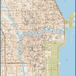 Chicago Downtown Map Digital Vector Creative Force