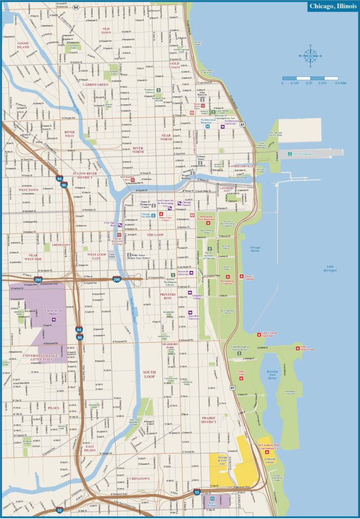 Printable Street Map Of Downtown Chicago