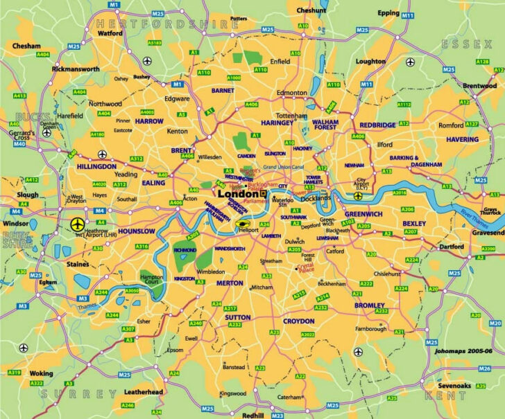 Printable Maps Of London England