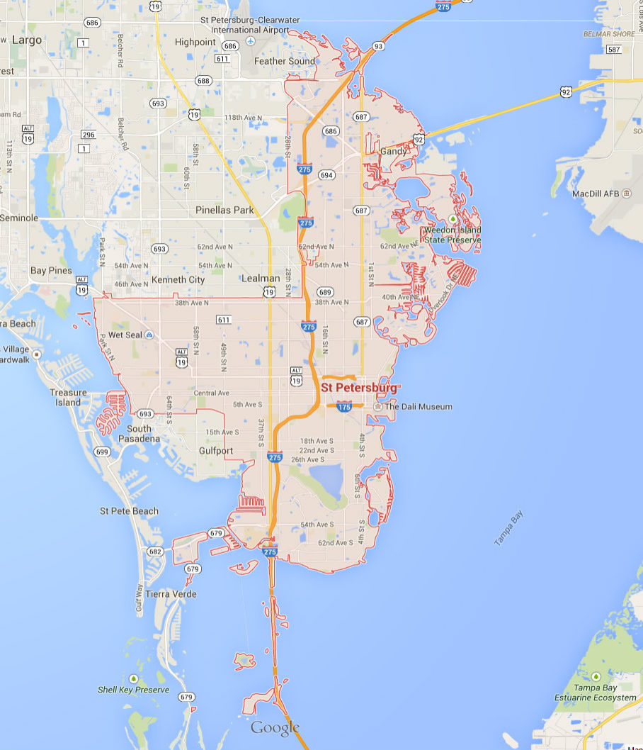 City Map Of St Petersburg Florida Printable Maps