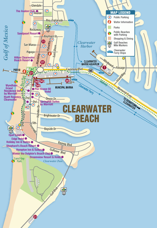 Clearwater Beach Florida Map Map Of The World
