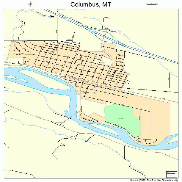 Columbus Montana Street Map 3016825