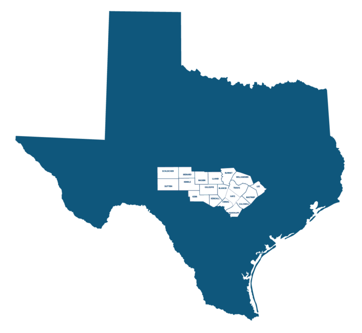 Map Of Central Texas
