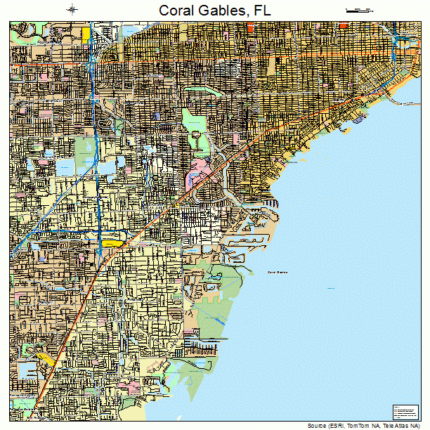 Coral Gables Florida Street Map 1214250