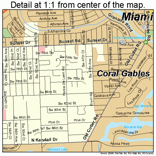 Coral Gables Street Map