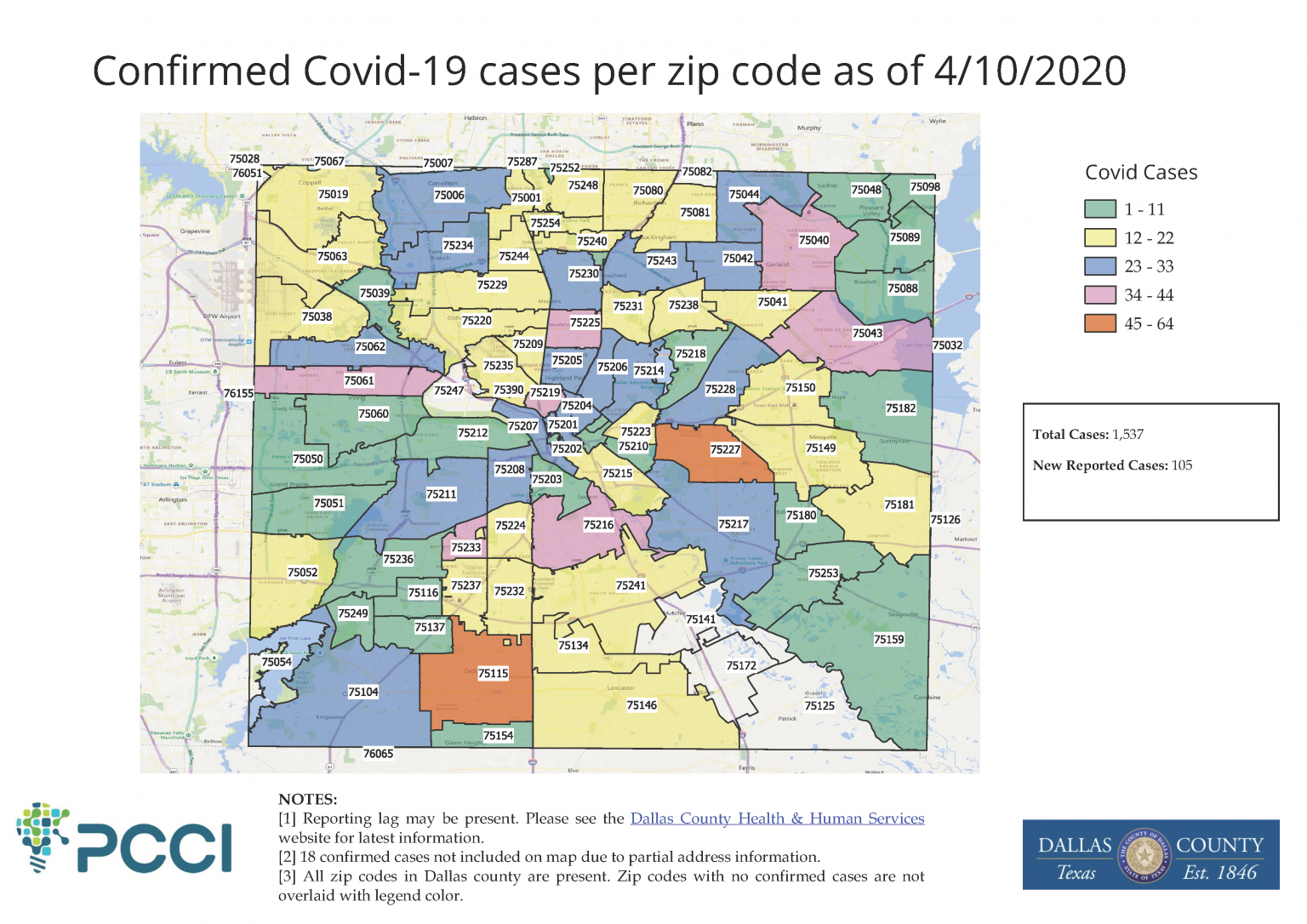 COVID Dallas County Zip Code Map 20200410 FInal City Of Duncanville 