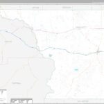 Crockett County TX Wall Map Premium Style By MarketMAPS