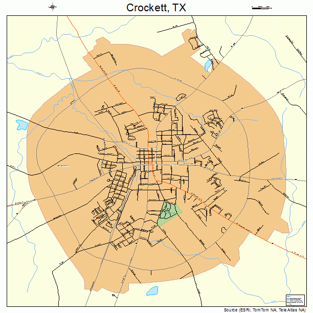 Crockett Texas Street Map 4817744