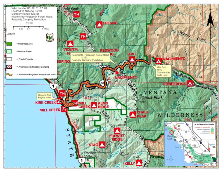 Map Of Hwy 1california Highway 1 Closures Map