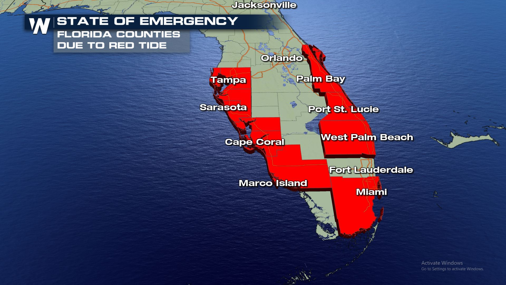 Current Red Tide Map Florida Printable Maps