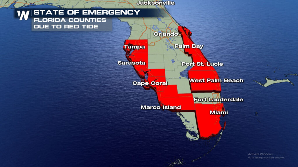 Current Red Tide Map Florida Printable Maps Wells Printable Map