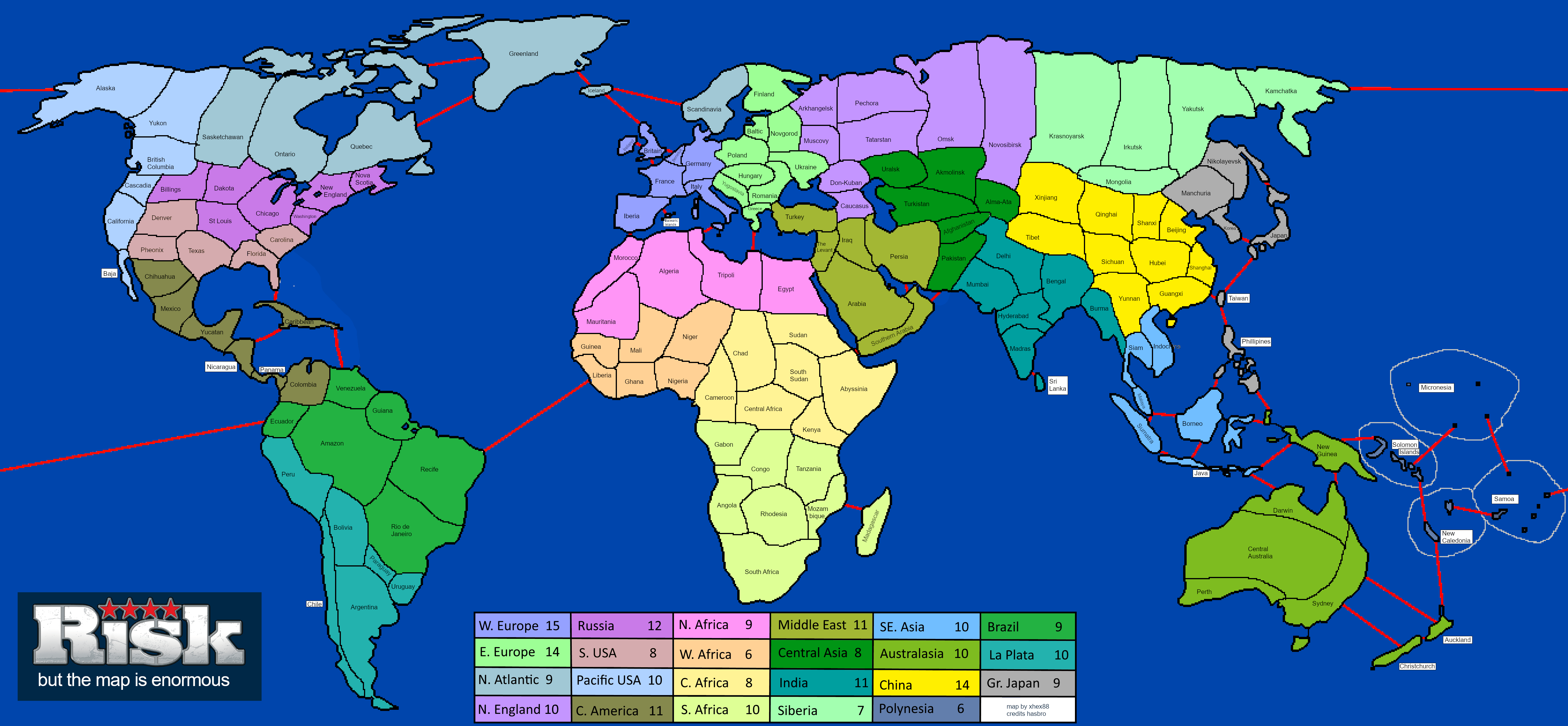 Custom Gigantic Risk Map Just In Case You Have Over 1100 Units Per 