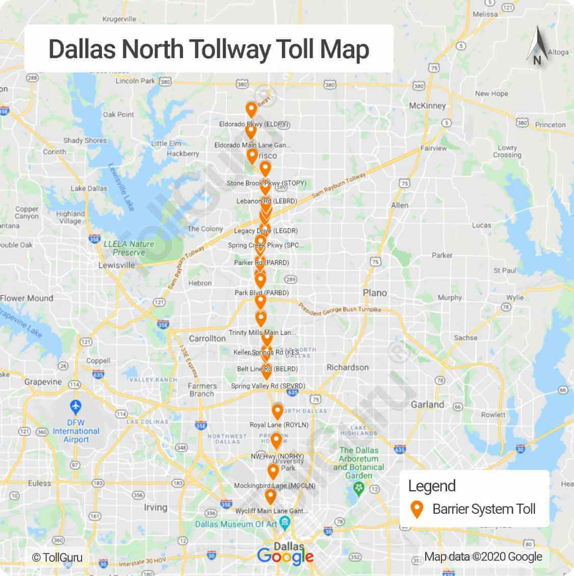 Dallas Fort Worth DFW Area Toll Roads TollGuru