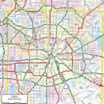 Dallas Map Downtown In The Center With Surrounding Suburbs Outside I