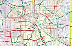 Dallas Map Downtown In The Center With Surrounding Suburbs Outside I