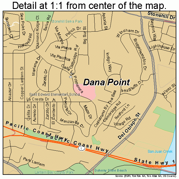 Dana Point California Street Map 0617946