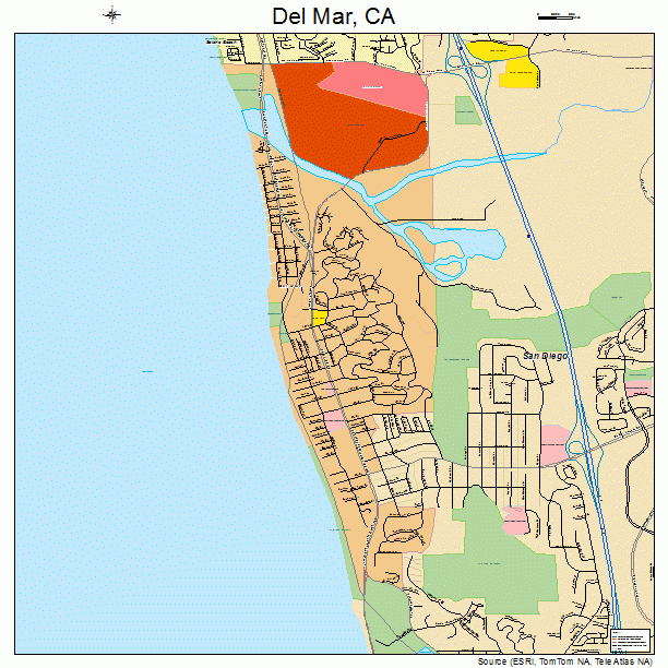 Del Mar California Street Map 0618506