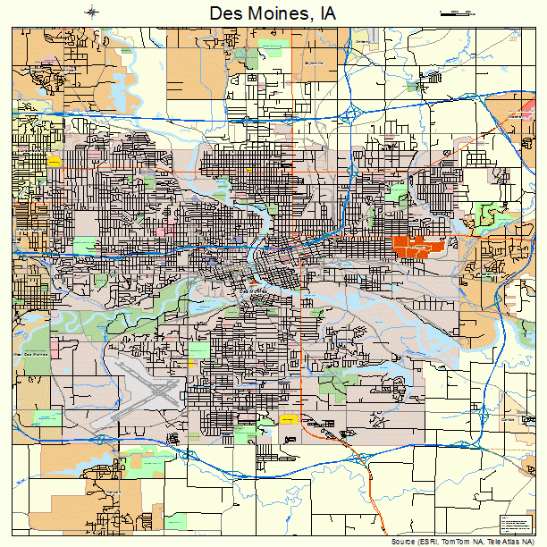 Des Moines Iowa Street Map 1921000