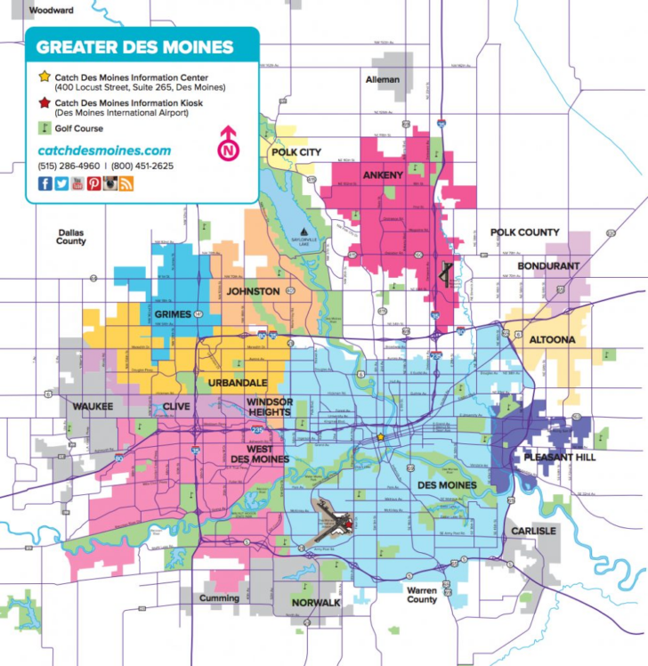 Printable Map Of Des Moines IOWA