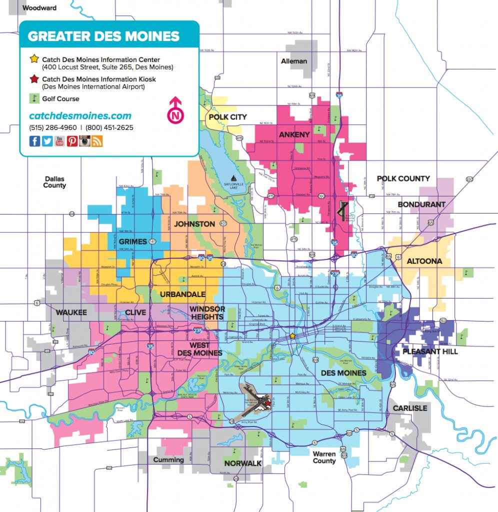Des Moines Maps Downtown Map Trails Map More Printable Map Of 