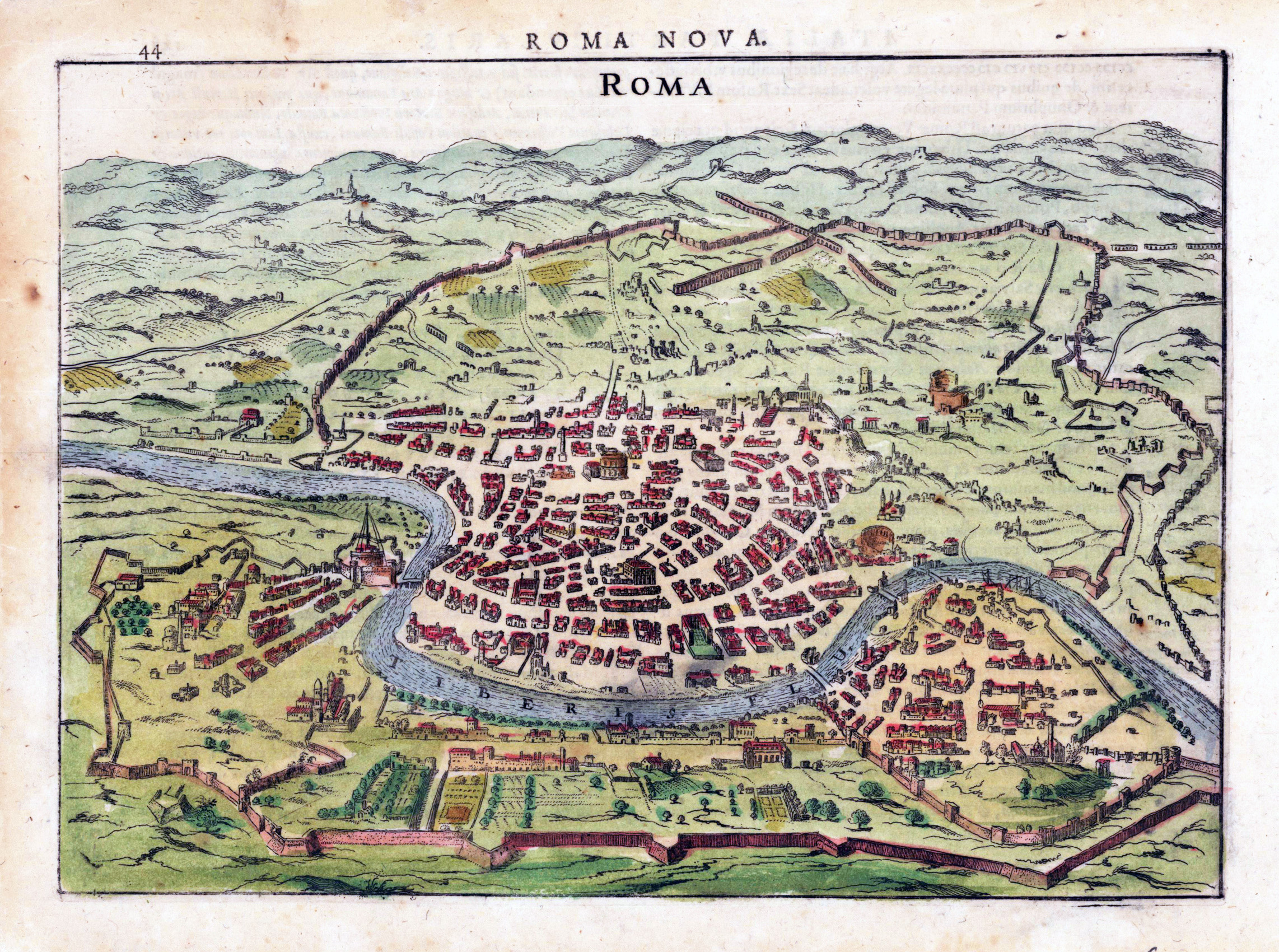 Detailed Antique Map Of Rome City Rome City Detailed Antique Map 