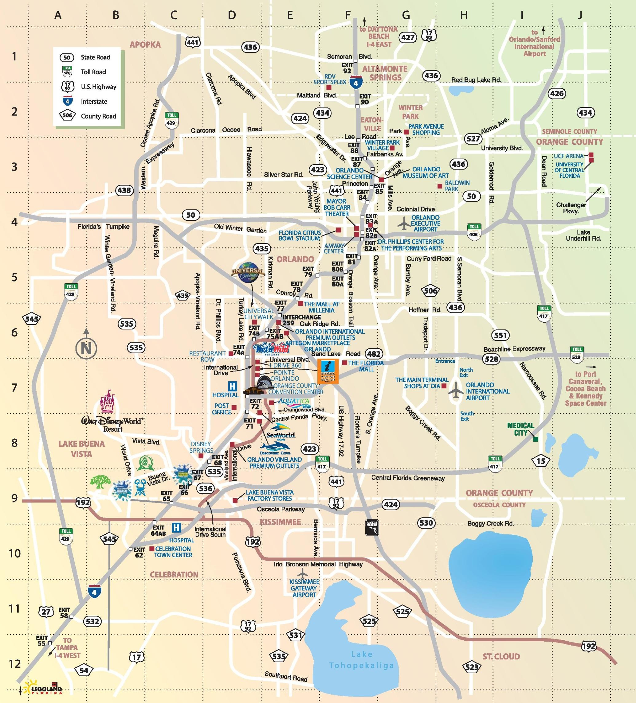 Detailed Map Of Orlando Florida Printable Maps