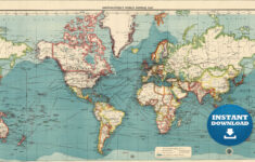 Digital Old World Map Printable Download Vintage World Map PRINTABLE