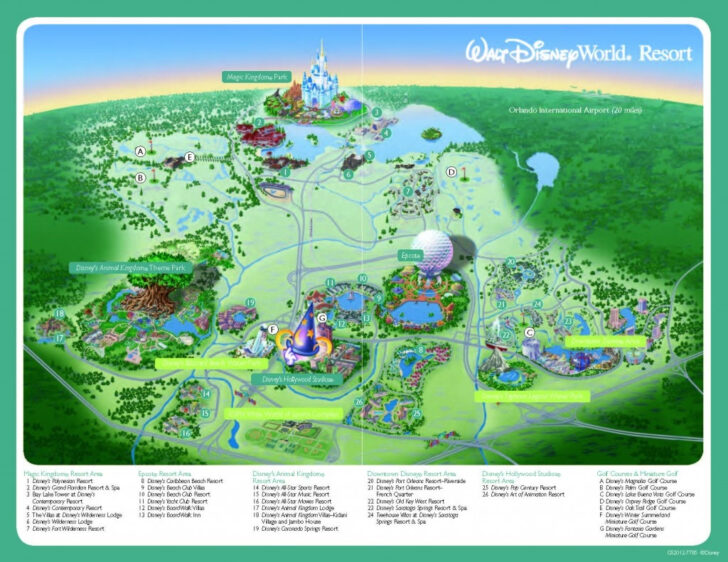 Printable Map Of Walt Disney World In Florida