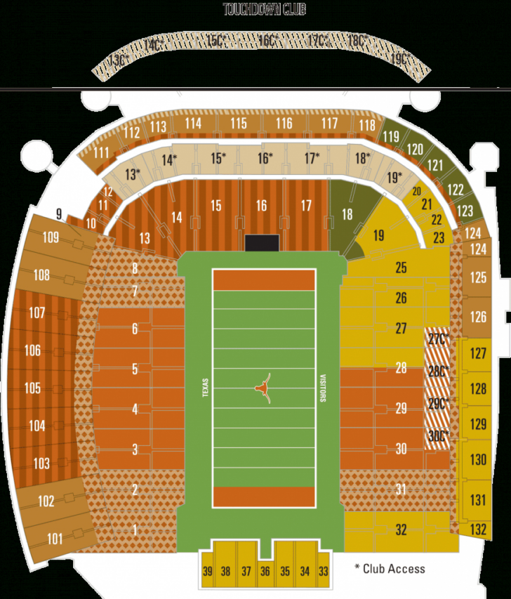 Texas Dkr Stadium Seating Chart Map