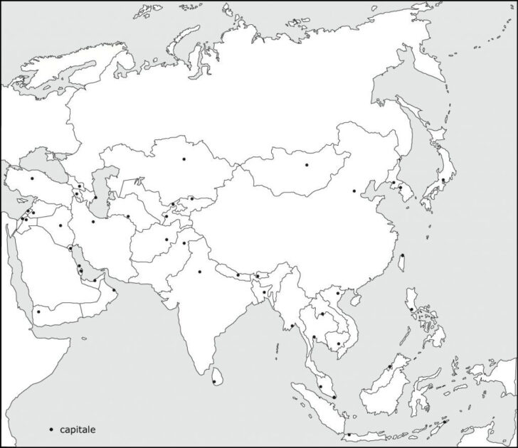 Europe And Asia Map With Countries Outline Printable