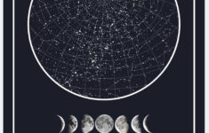 DOWNLOADABLE STARMAP Star Chart Night Sky Wall Art Astrology Print