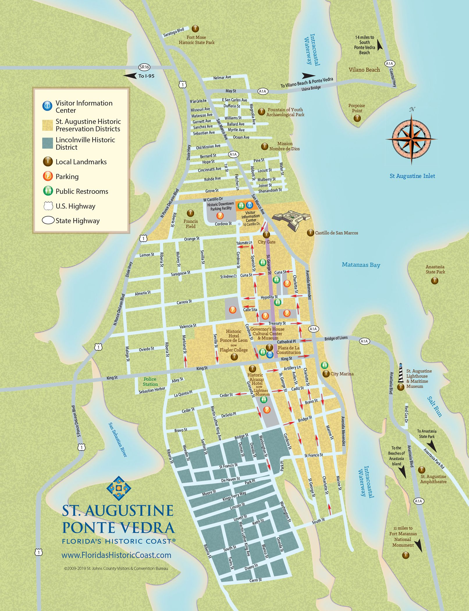 Downtown St Augustine Florida Vacation Map Of Florida Florida Travel