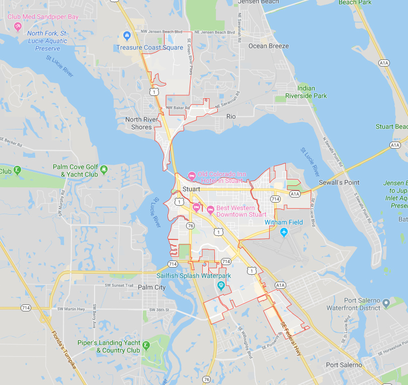 Map Of Stuart, Florida Area Wells Printable Map