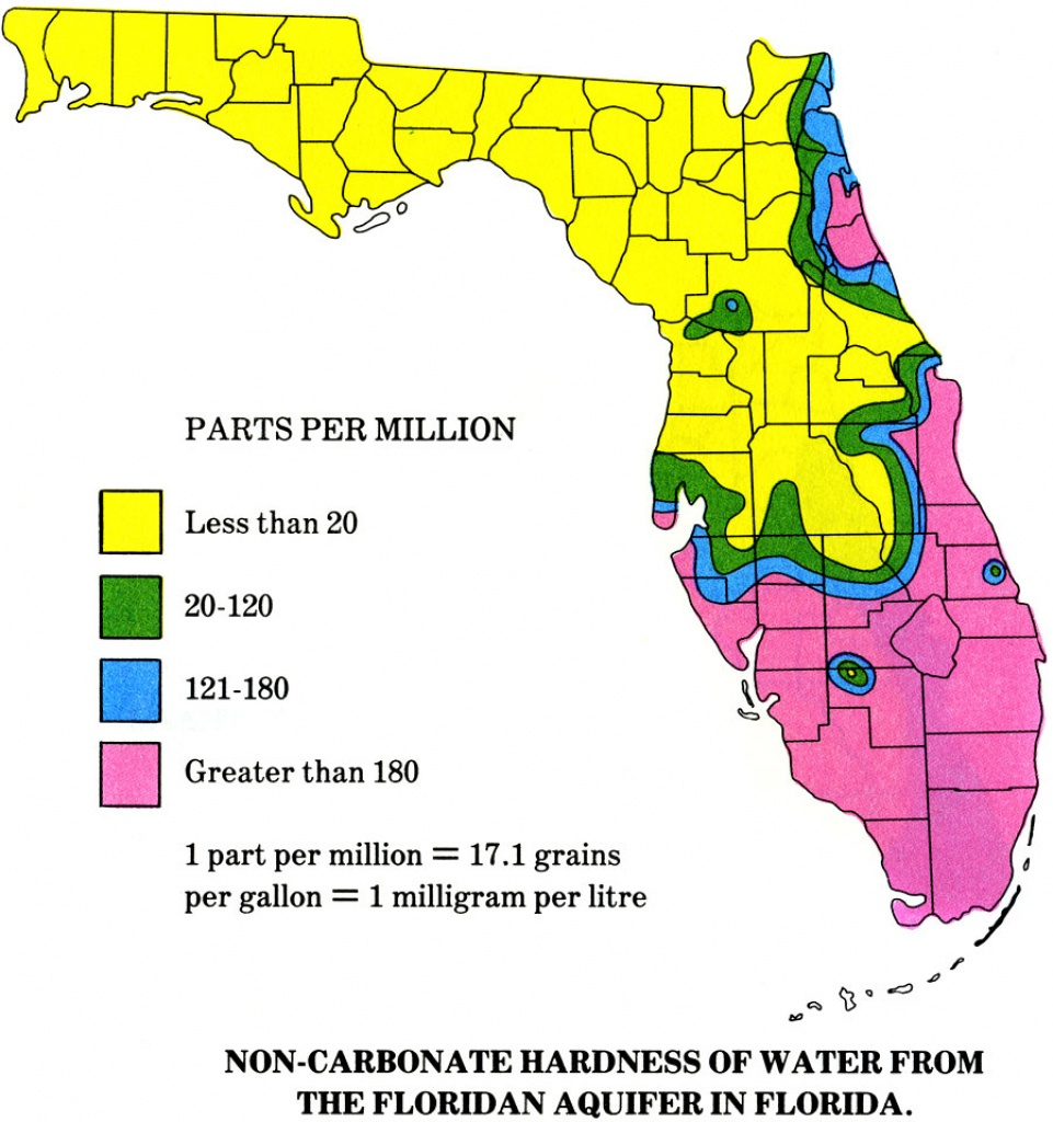 Drainage Basins In Florida 1967 Florida Water Hardness Map 