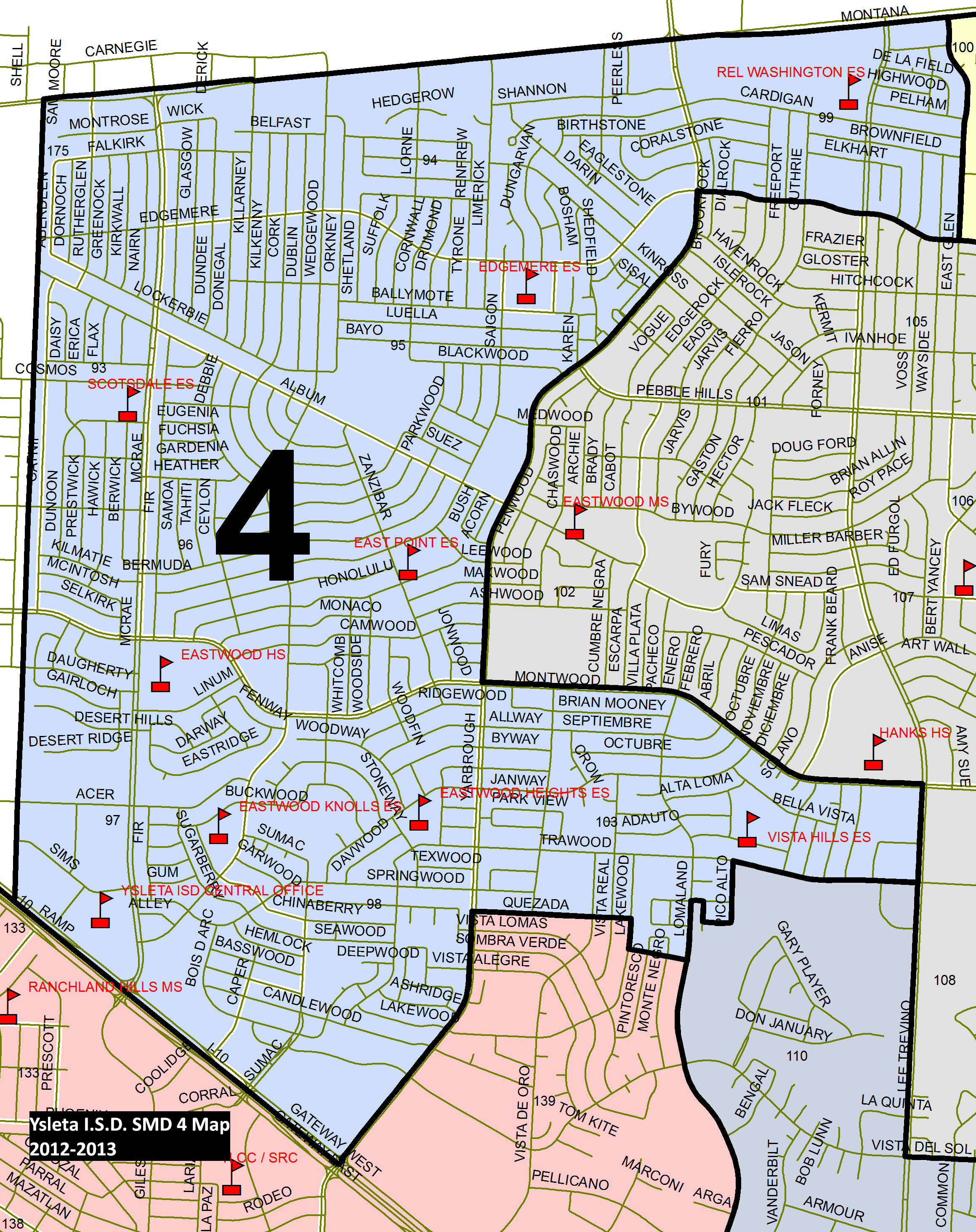 El Paso Districts Map