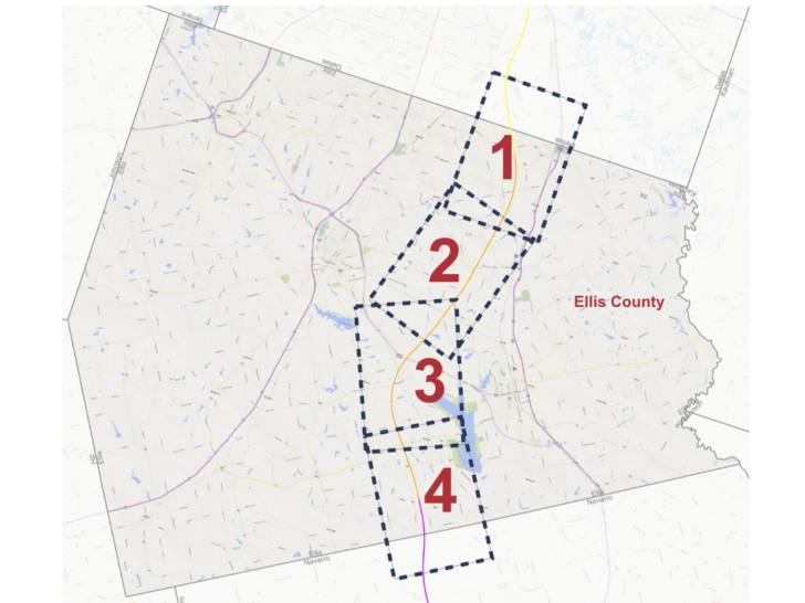 Ellis County Texas Bullet Train Map