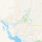 Empty Vector Map Of North Port Florida USA HEBSTREITS Sketches