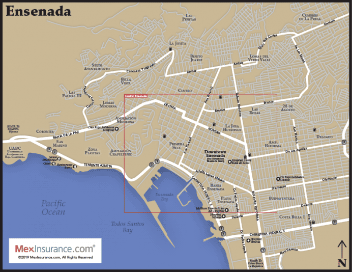 Ensenada Map Ensenada Baja Map MexInsurance Mexico Insurance