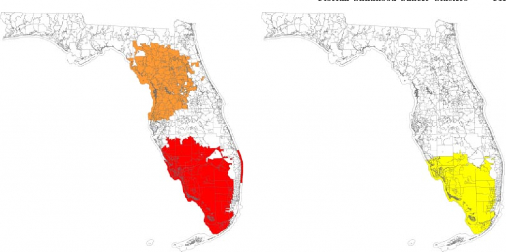 Epidemiologic Mapping Of Florida Childhood Cancer Clusters Map Of 