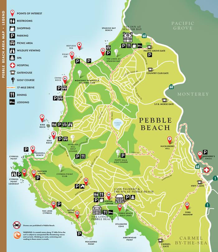 Map Of Pebble Beach 17 Mile Drive