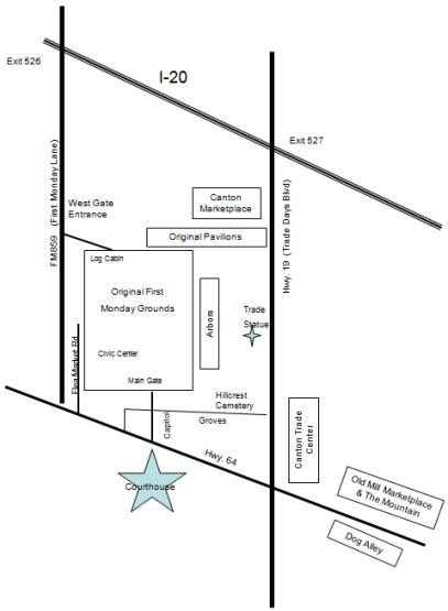 Map Of Unreserved Section Canton Tx Area