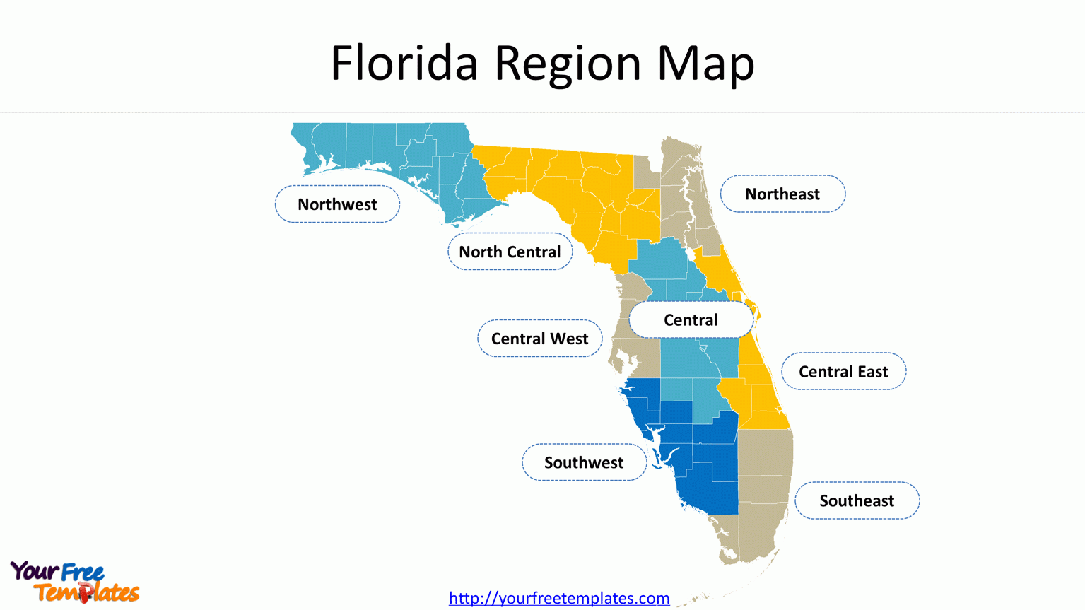 Florida County Map Templates Free PowerPoint Template