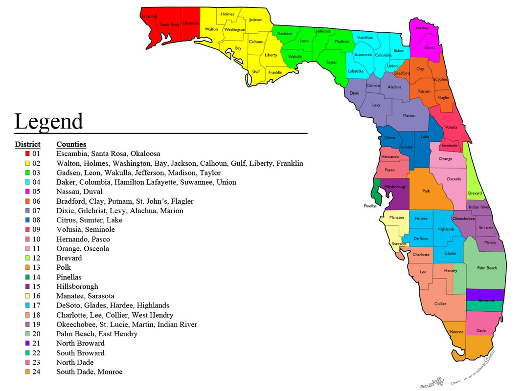 Florida District Map Florida Athletic Coaches Association | Wells ...